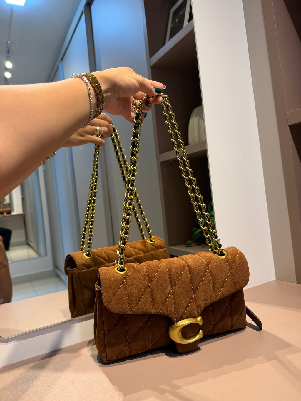 Bolsa de ombro Quilting 26 Suede - COACH