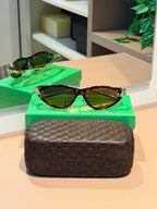 Óculos Knot Cat Eye Havana - BOTTEGA VENETA
