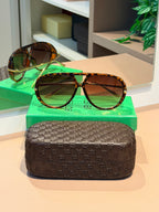 Óculos Aviator Tartaruga - BOTTEGA VENETA