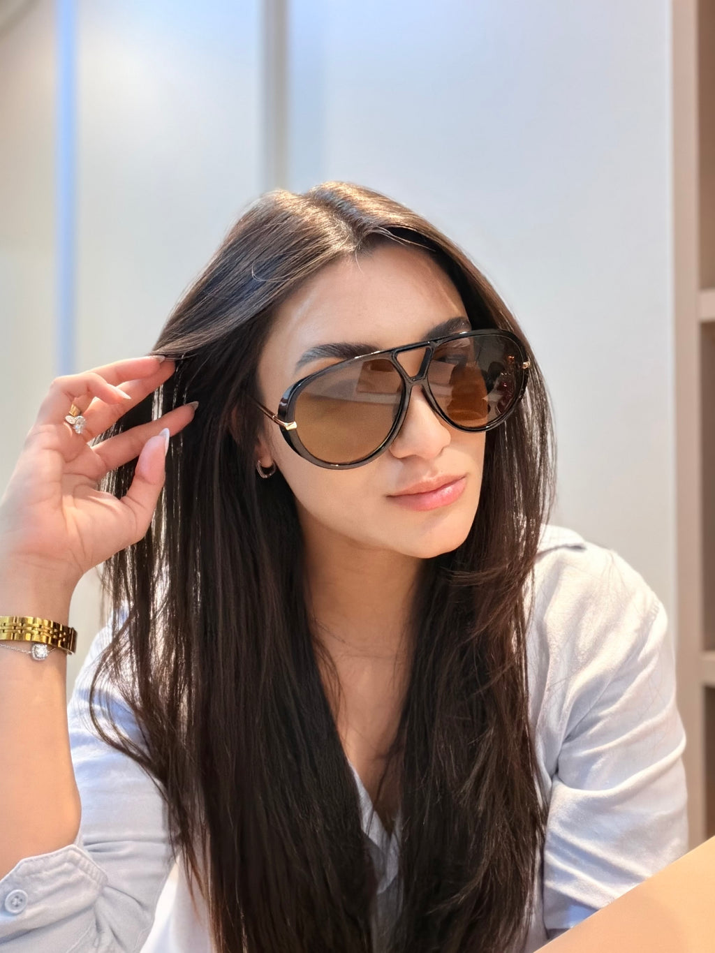 Óculos Aviator Marrom - BOTTEGA VENETA