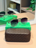 Óculos Sardine Aviator Prata - BOTTEGA VENETA