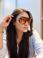 Óculos Aviator bronze - BOTTEGA VENETA