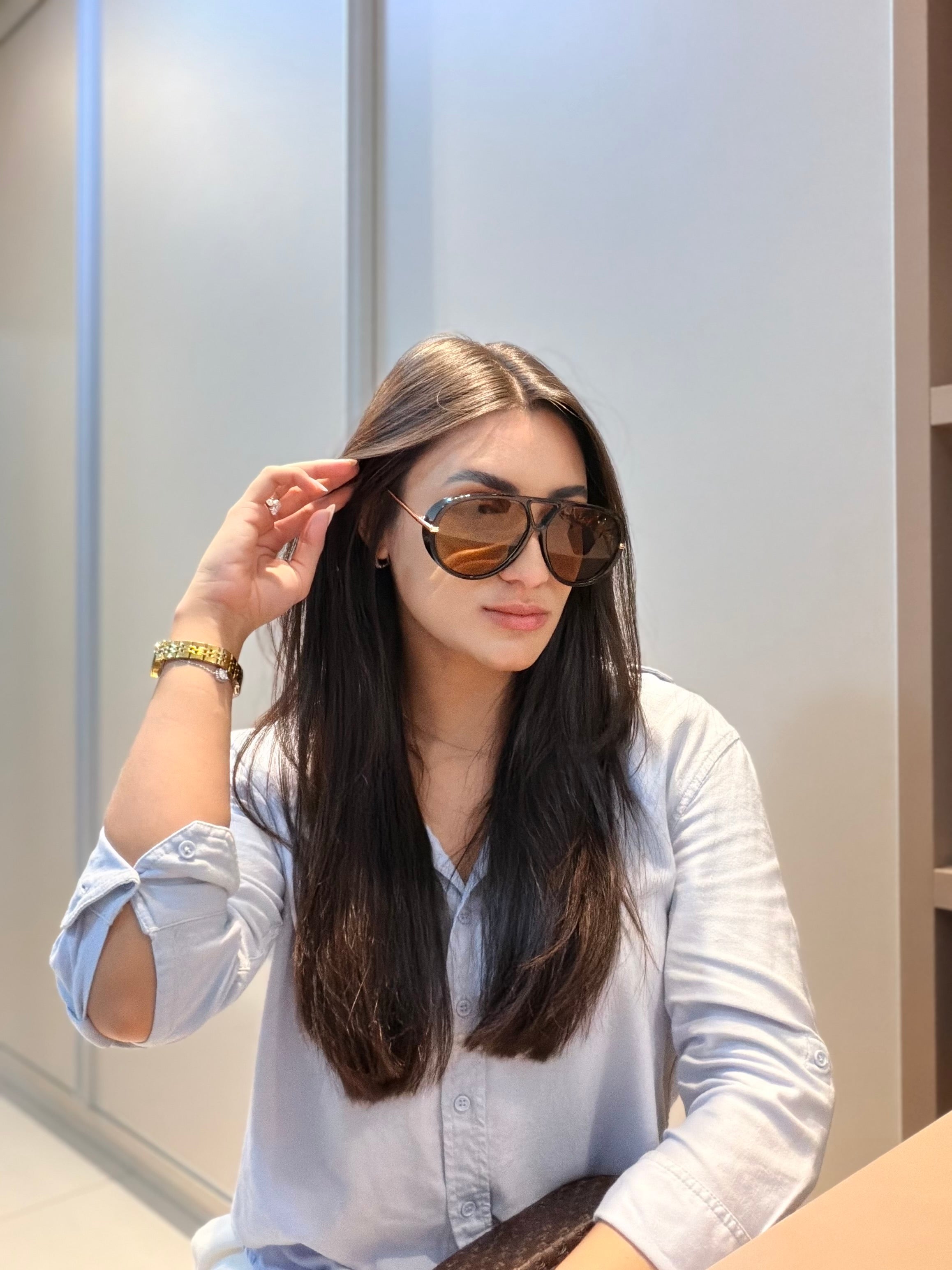 Óculos Aviator Marrom - BOTTEGA VENETA
