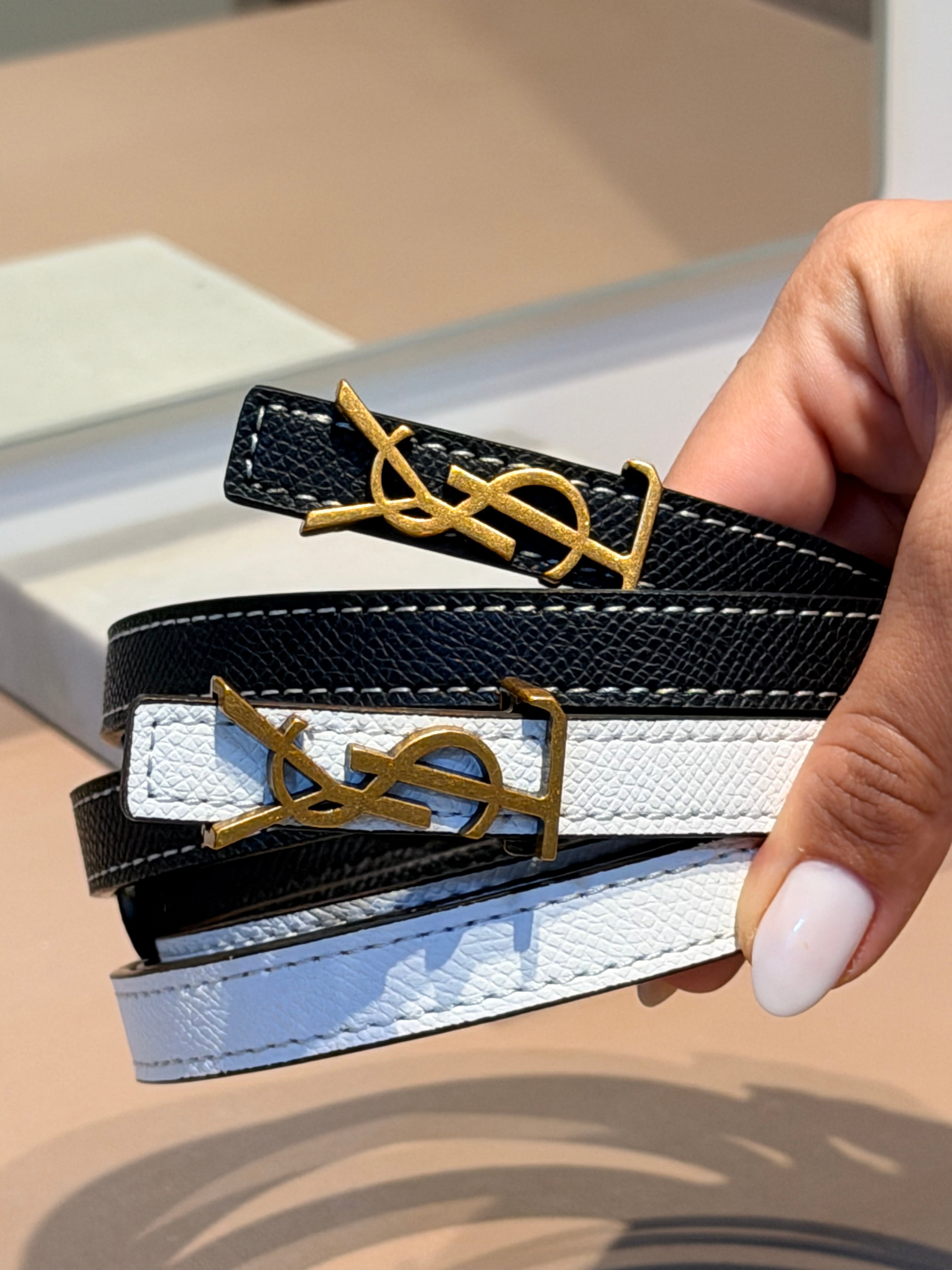 Cinto Fino Branco - YSL