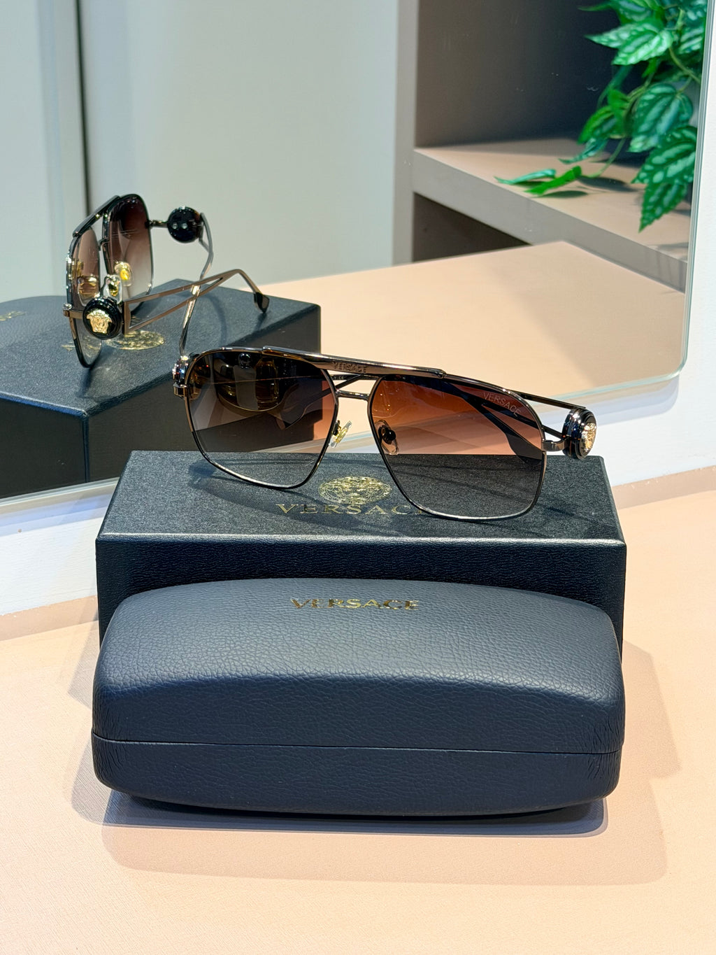 Óculos VE2269 Preto e Marrom - VERSACE