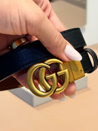 Cinto Double G Reversible Caramelo e Preto - GUCCI