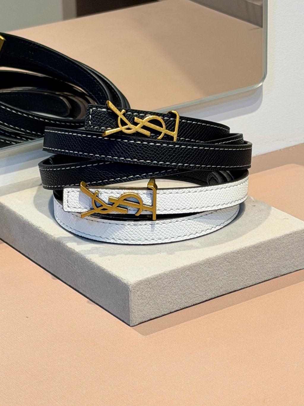 Cinto Fino Branco - YSL
