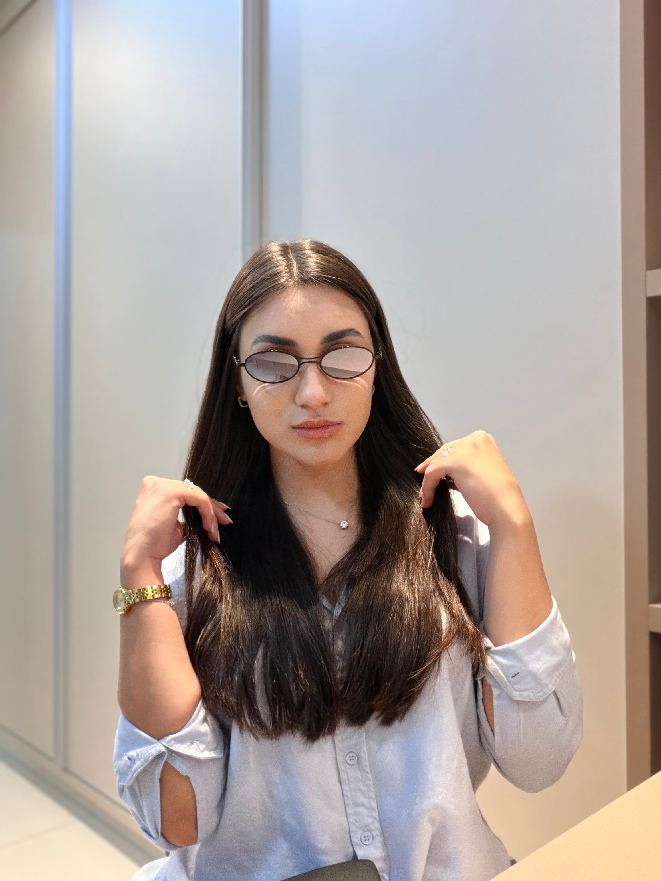 Óculos Oval Preto - MIU MIU