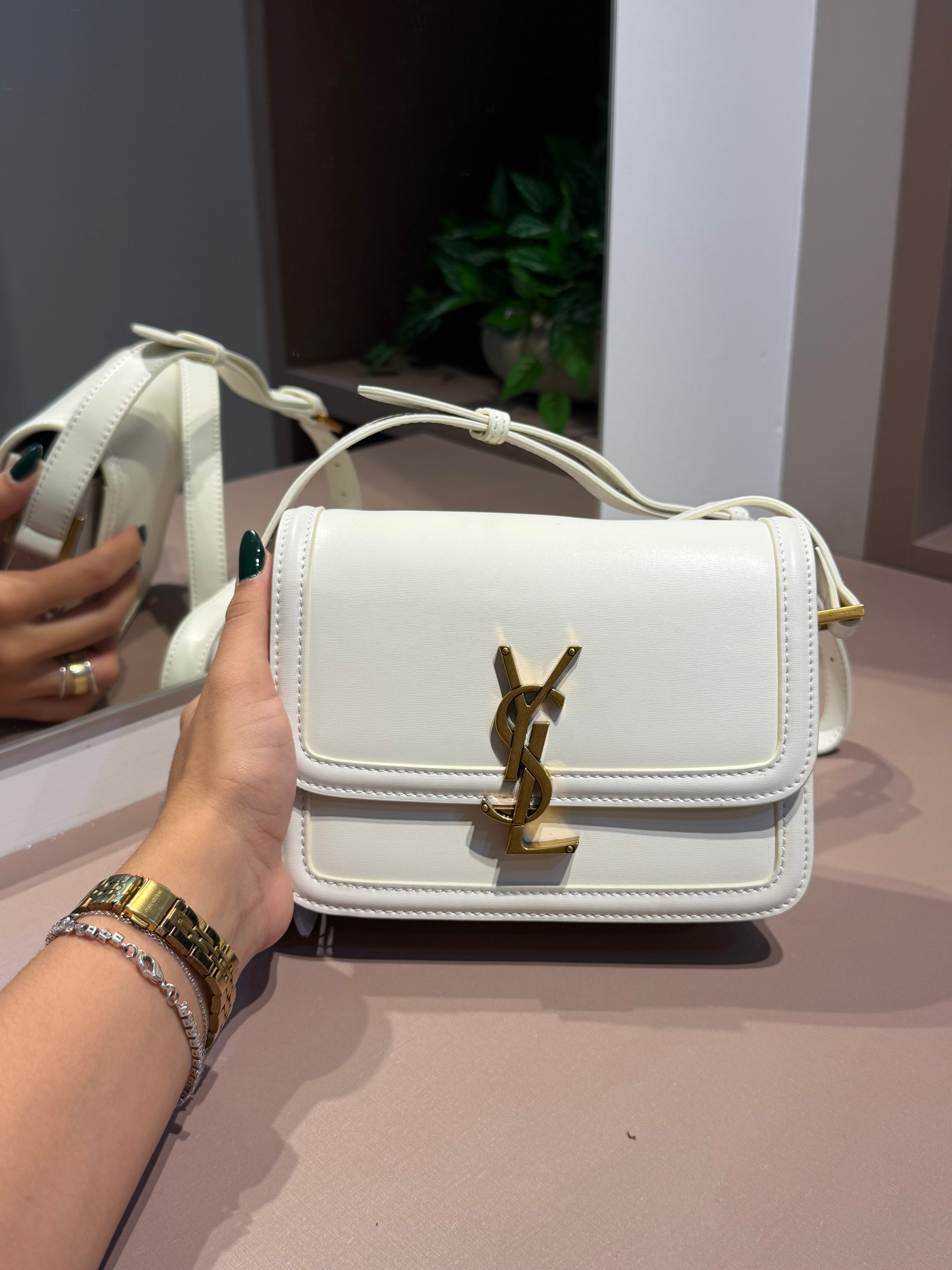 Bolsa de Ombro Solferino Pequena Branca - YSL