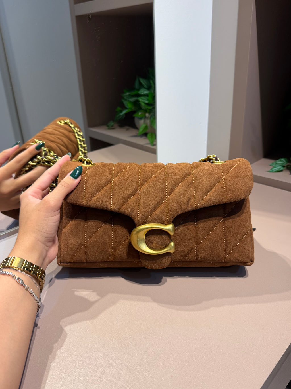 Bolsa de ombro Quilting 26 Suede - COACH