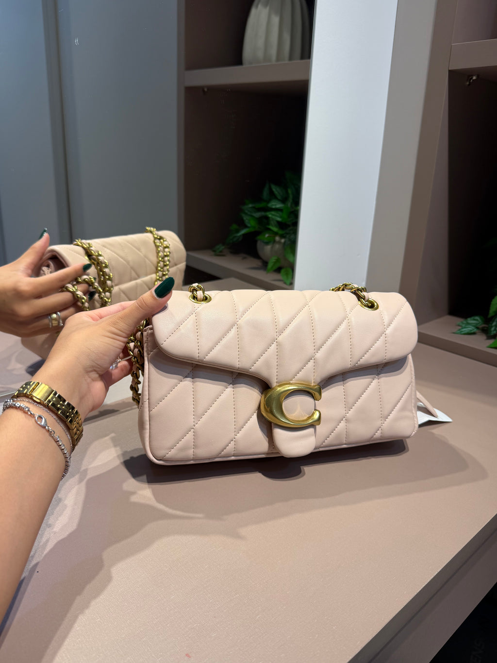Bolsa de ombro Quilting 26 Nude - COACH