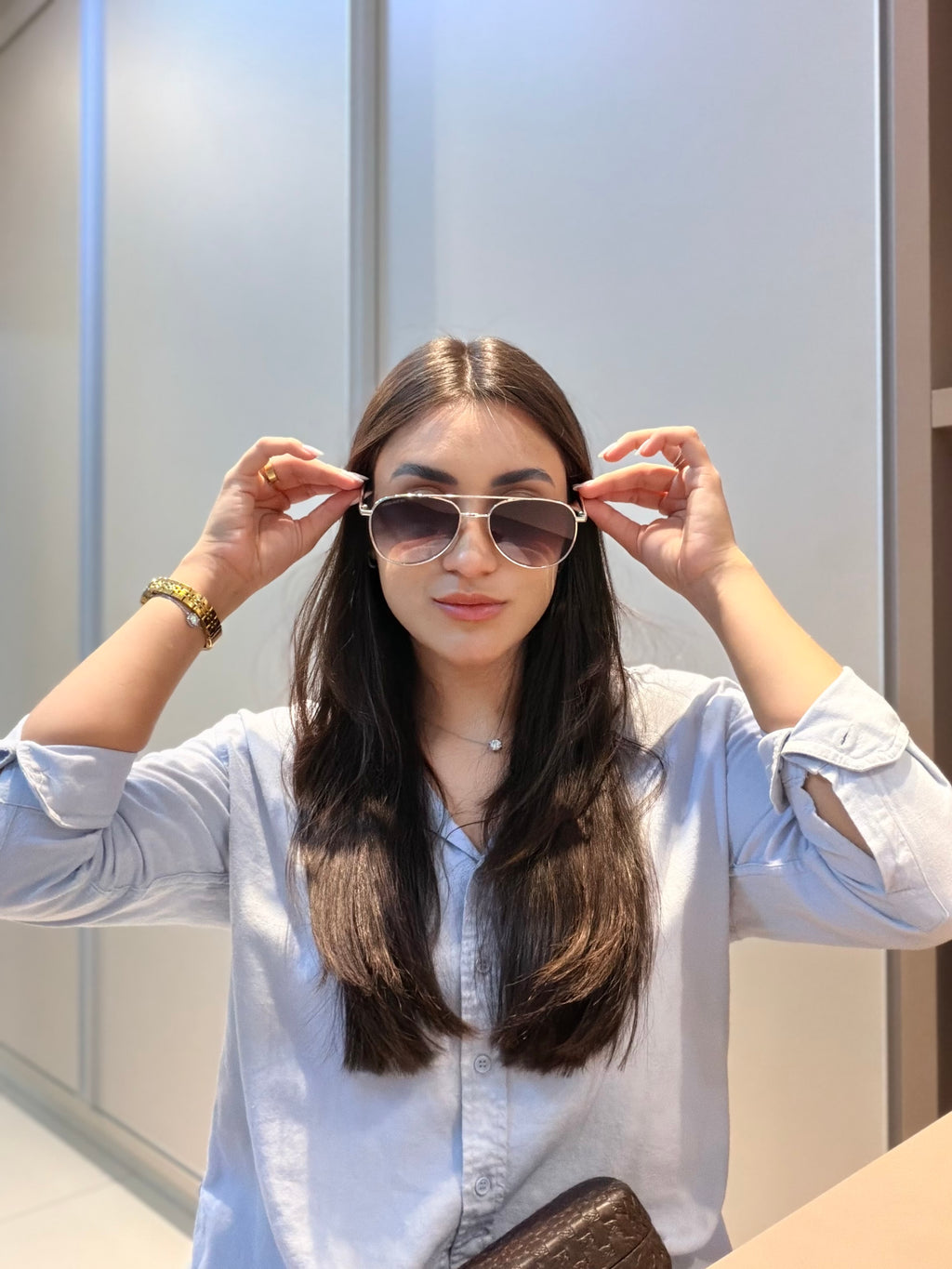 Óculos Sardine Aviator Prata - BOTTEGA VENETA