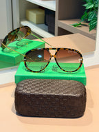 Óculos Drop Aviator Tartaruga - BOTTEGA VENETA