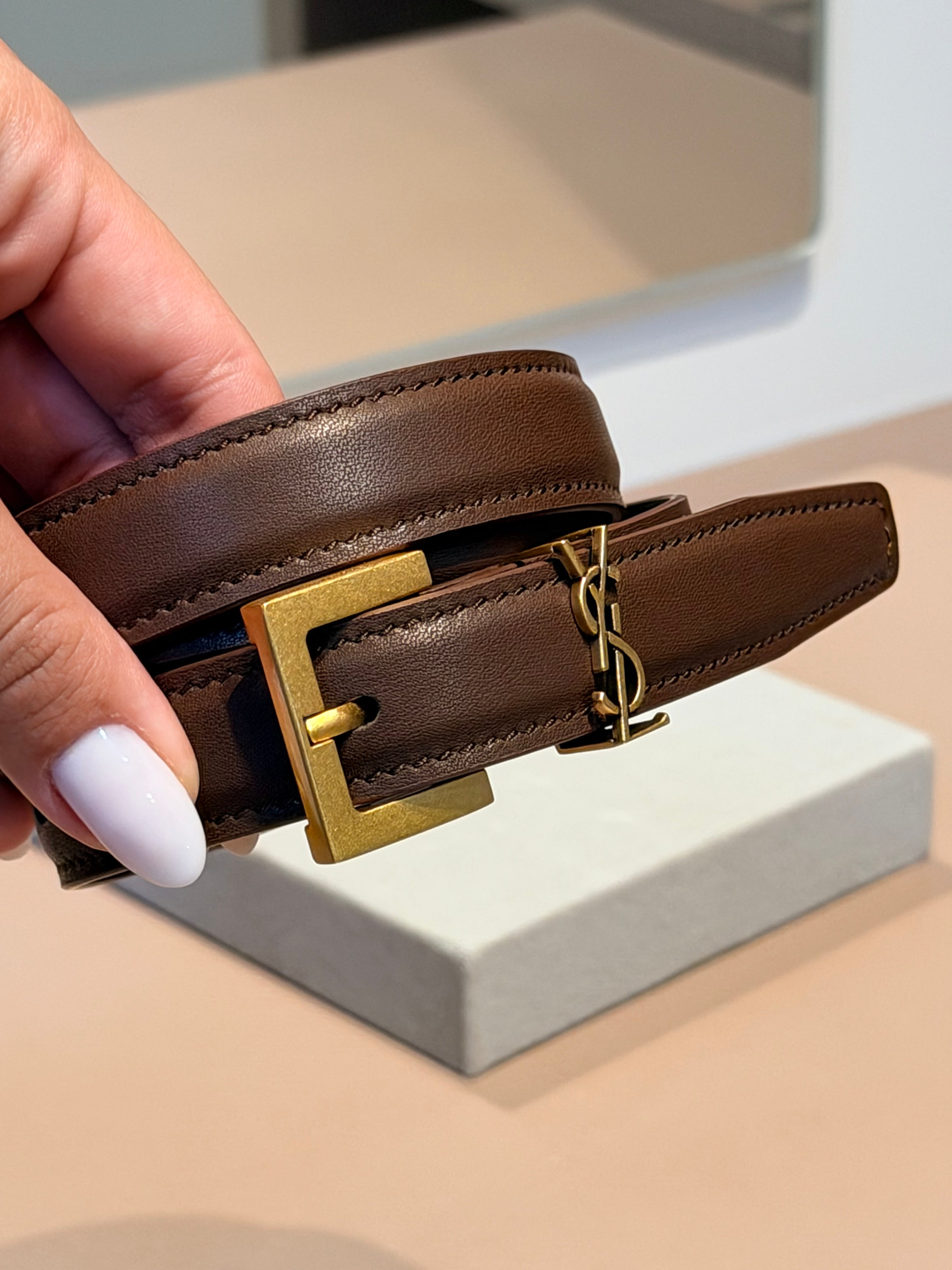 Cinto Cassandre Marrom - YSL